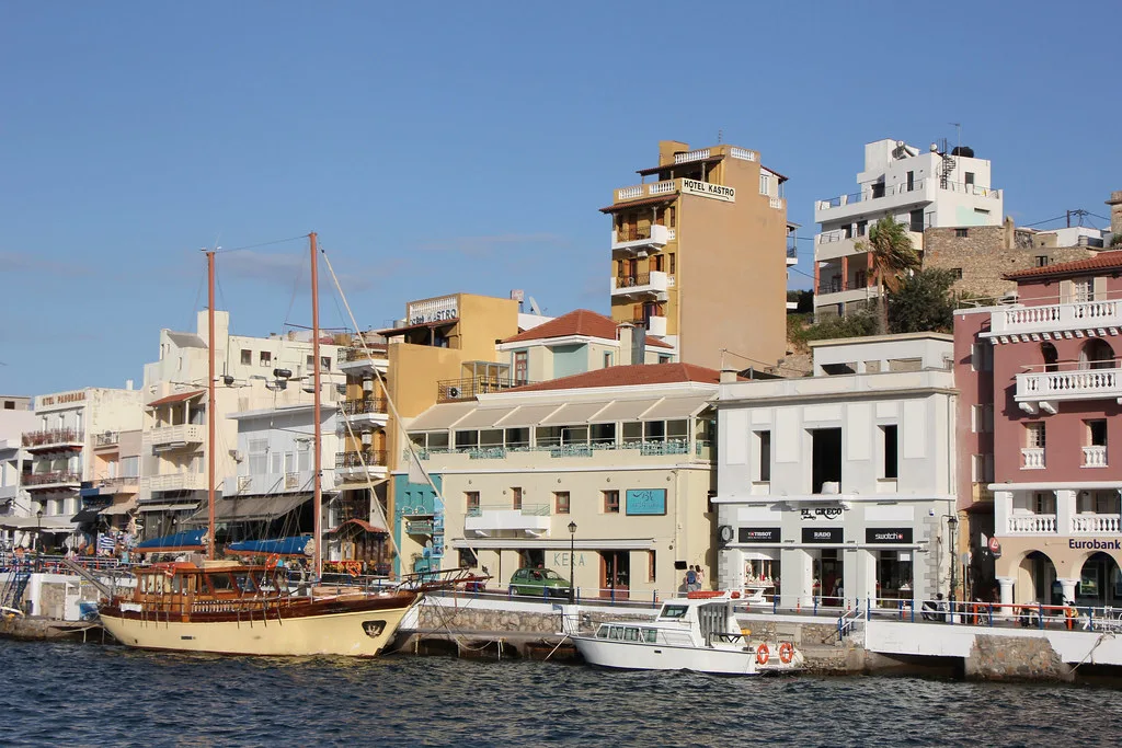 Venue view: the marina of Agios Nikolaos, Crete