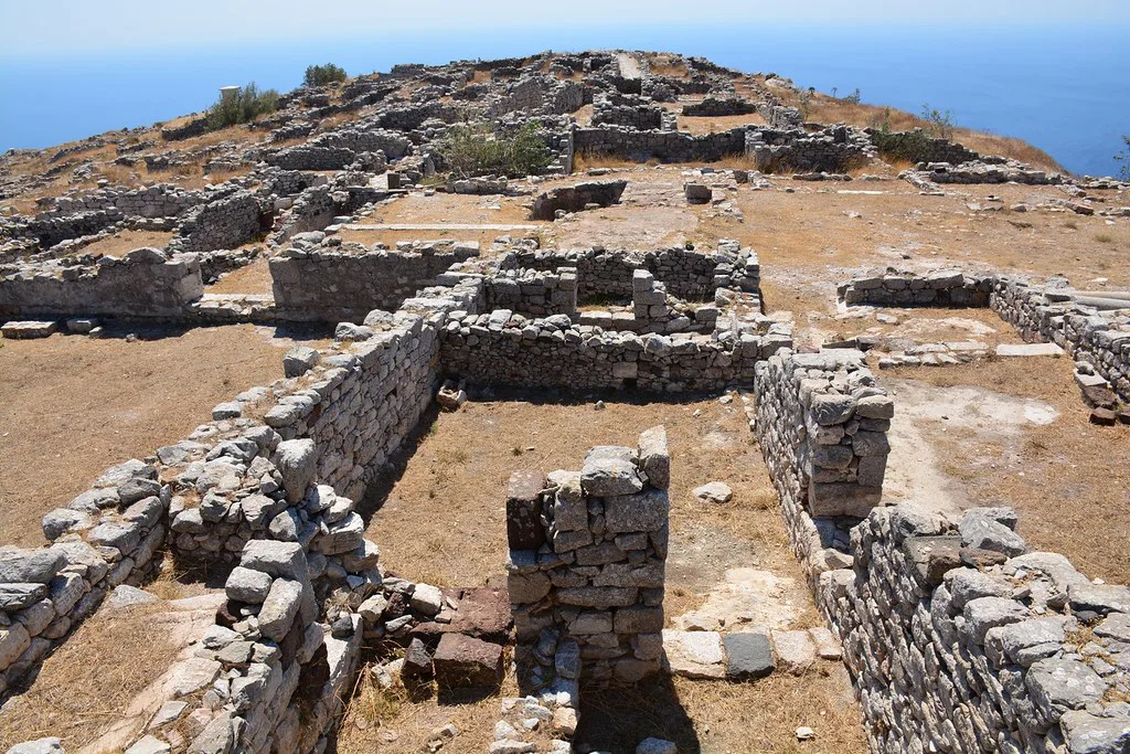 Ancient Thera near Kamari (Santorini, Greece )