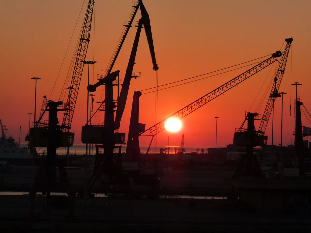Sunrise on the port of Heraklion