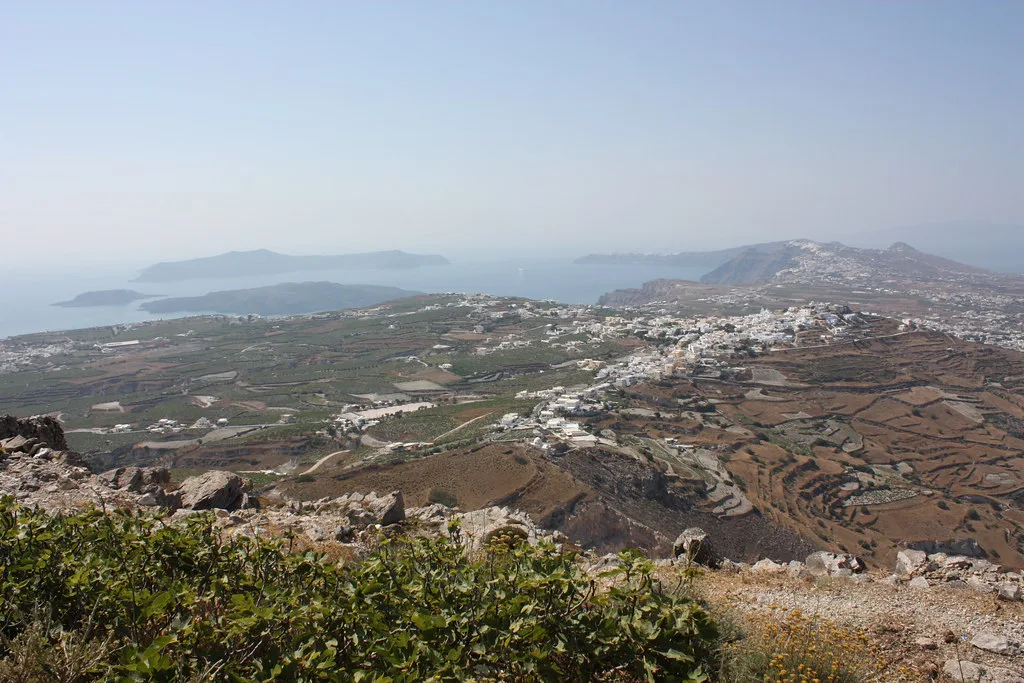 Santorini, view from Mt Profitis Ilias