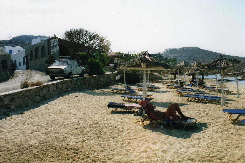 The beach below George's Taverna, Mykonos