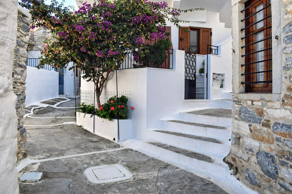Street in Fassolas Old Market, Filoti, Naxos