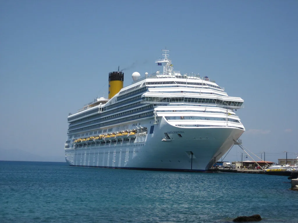 The Costa Fortuna cruise ship at Rhodes, Greece