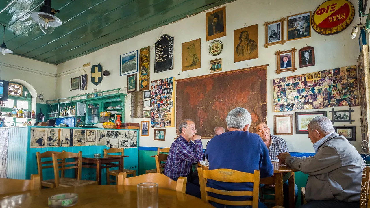 Traditional Kafeneio in Hora, Greece