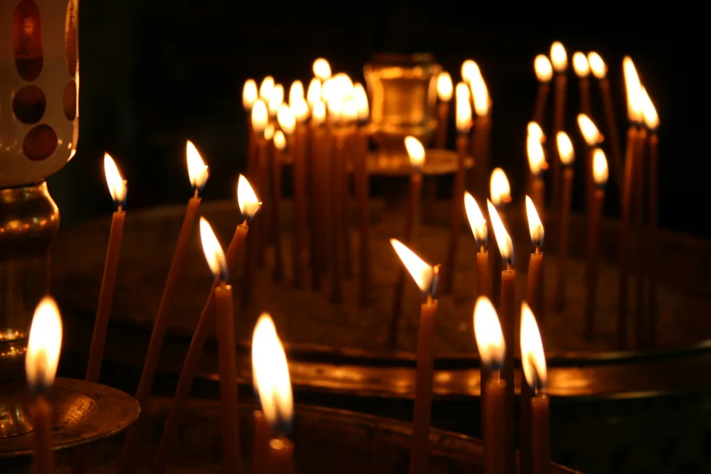 Candles in Meteora, Greece