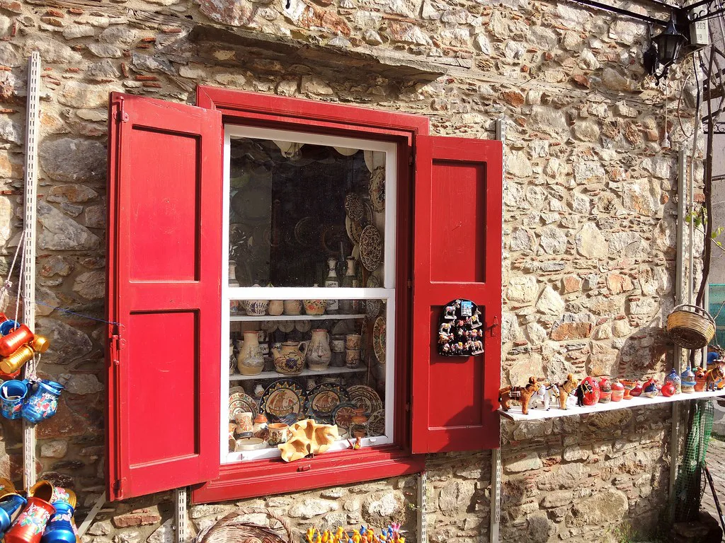Greece (Lesvos)-Gift shop in Molyvos