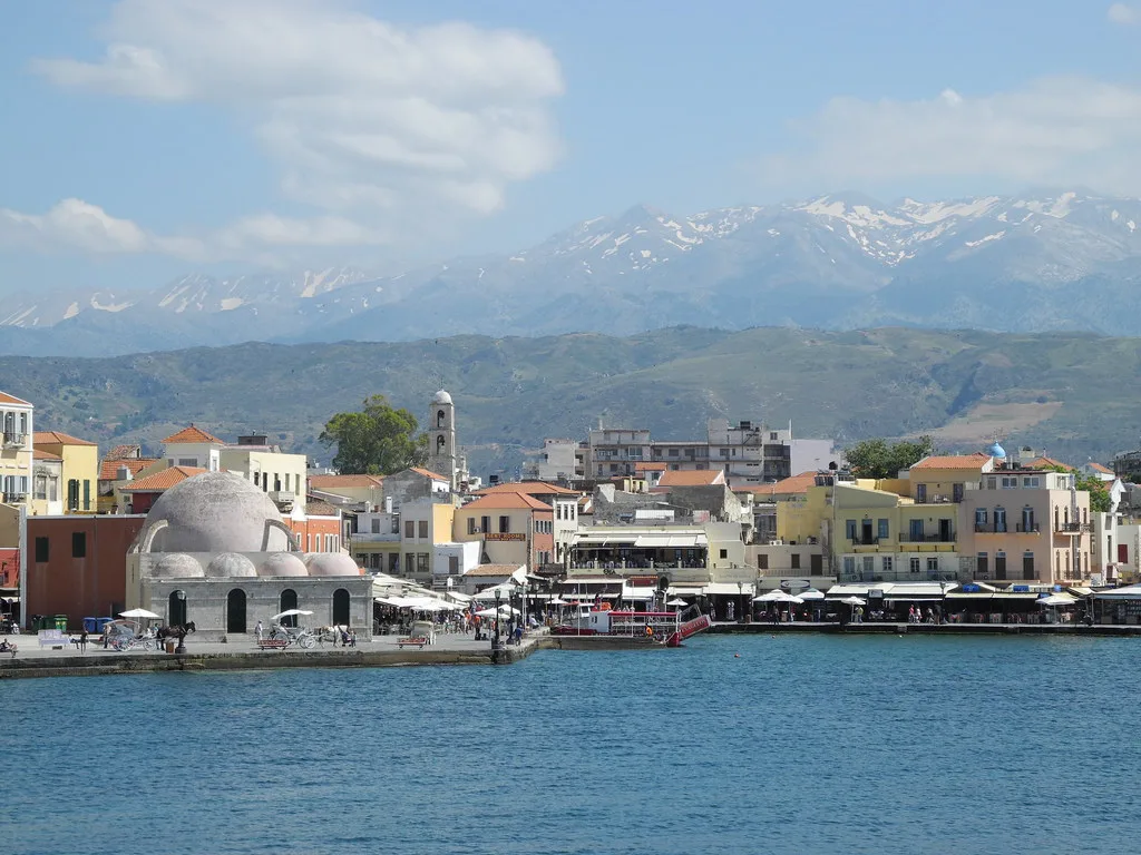 Venetian harbour of Chania and Lefka Ori