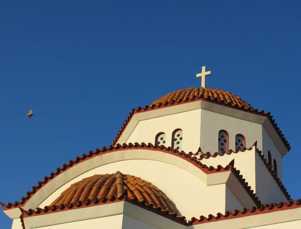 Nafplio church and blue blue sky