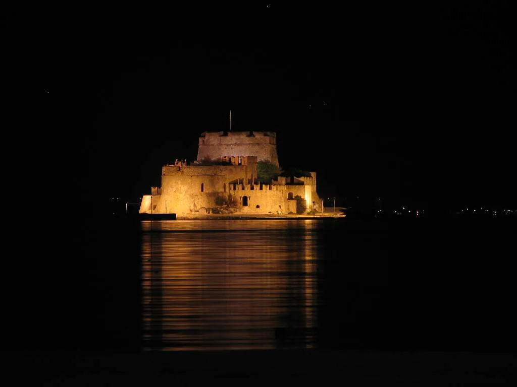 Venue view: Bourtzi islet and harbour area, Nafplio