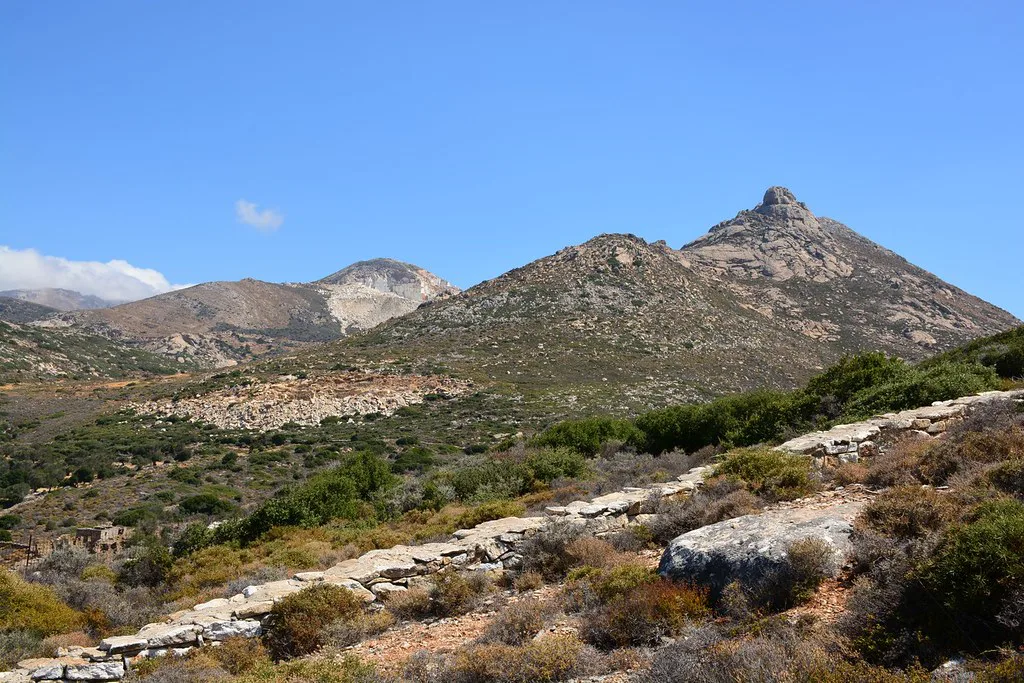 Marble mining at Kouros of Flerio Quarry (Naxos, Greece )