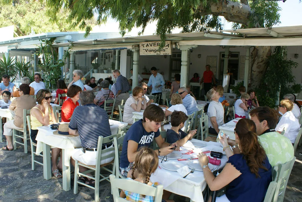 Restaurant in Ano Mera on Mykonos, Greece