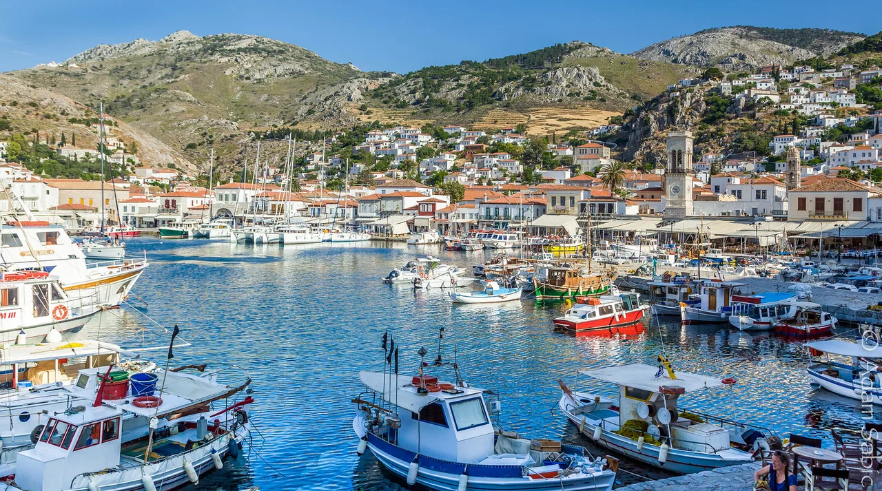 The Famous Horseshoe Shaped Port, Hydra