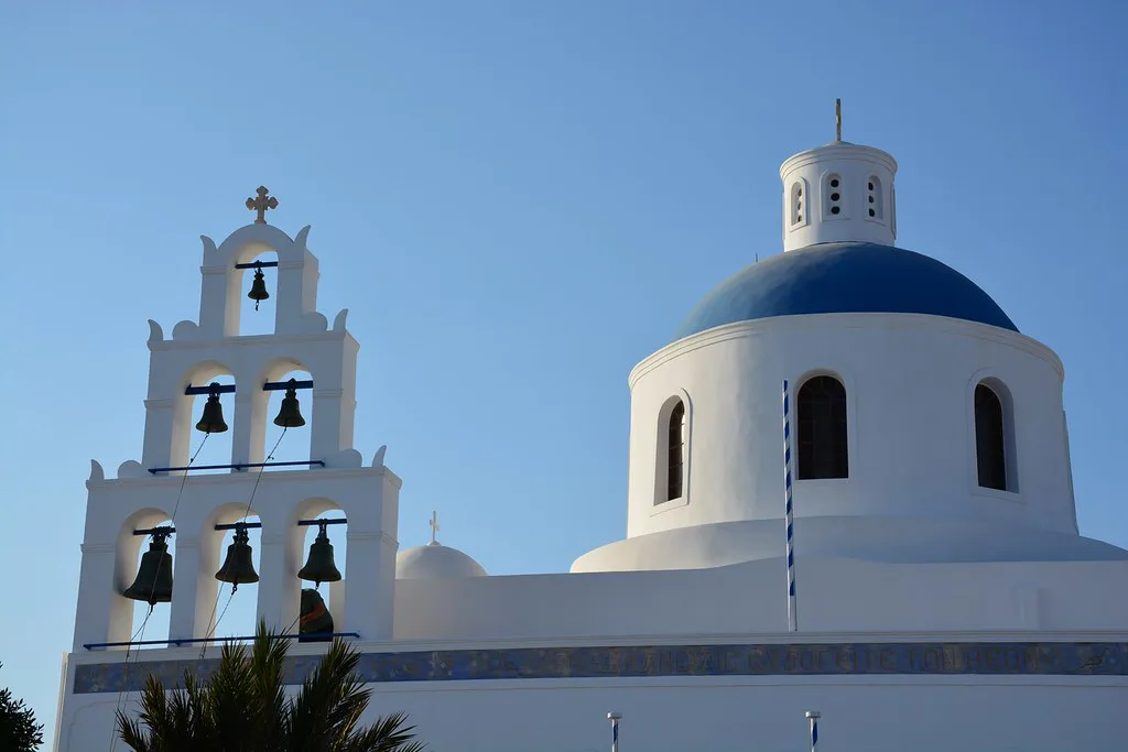 Oia town sunset view (Santorini, Greece )