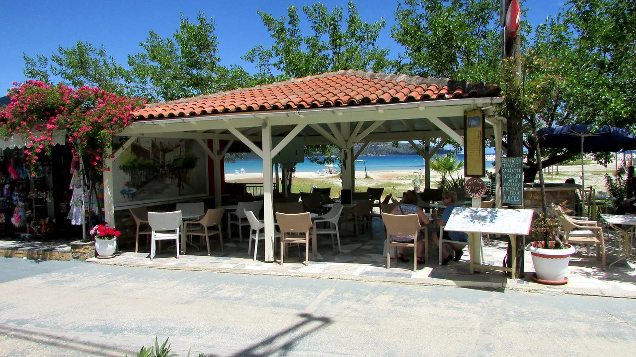Taverna on the beach, Greece