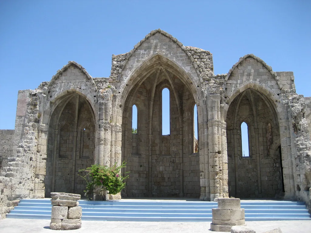 Ruins of 14th century church -- Rhodes, Greece